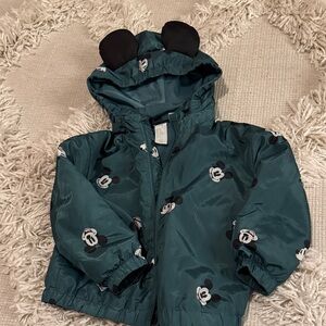 H&M Kids Raincoat with Mickey Mouse Design - Teal and Black
